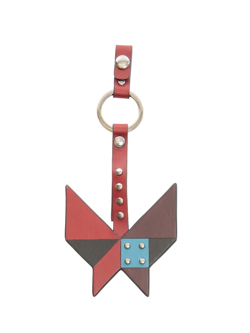 MUSE Kartenetui aus Leder und Metall Burgund - Schlüsselanhänger und Schlüsseletuis