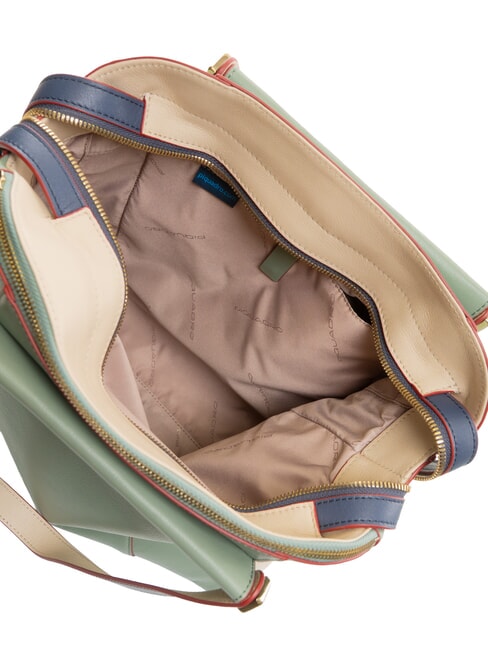 CIRCLE Rucksacktasche aus Leder Gr&uuml;n blau - Arbeitstaschen