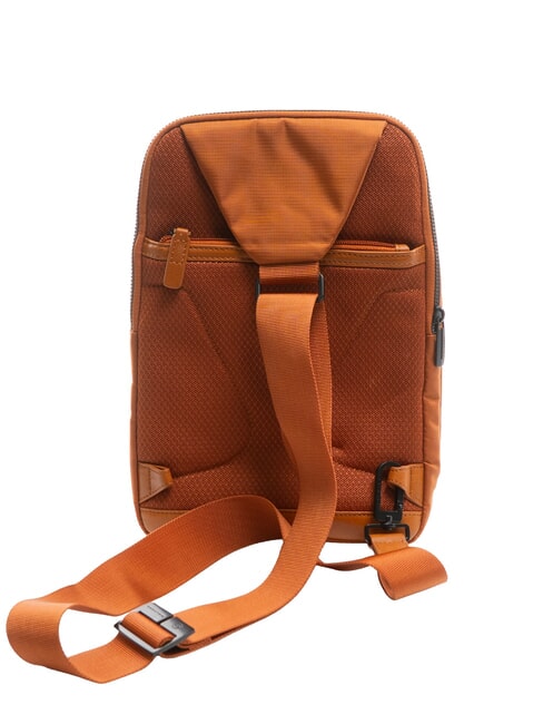 WOODY One-Shoulder-Rucksack aus Lederstoff ORANGE - PC-Rucks&auml;cke