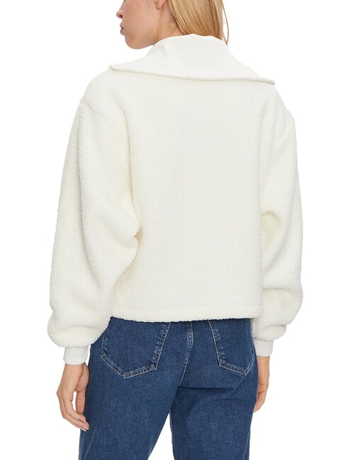 CK JEANS Teddy-Sweatshirt mit halbem Reißverschluss Elfenbein - Sweatshirts Damen
