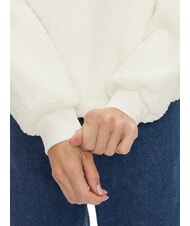 CALVIN KLEIN CK JEANS Teddy-Sweatshirt mit halbem Reißverschluss Elfenbein - Sweatshirts Damen - 4