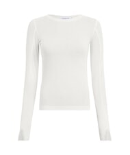 CALVIN KLEIN CK JEANS Baumwollpullover mit Rundhalsausschnitt Elfenbein - Damenpullover - 4