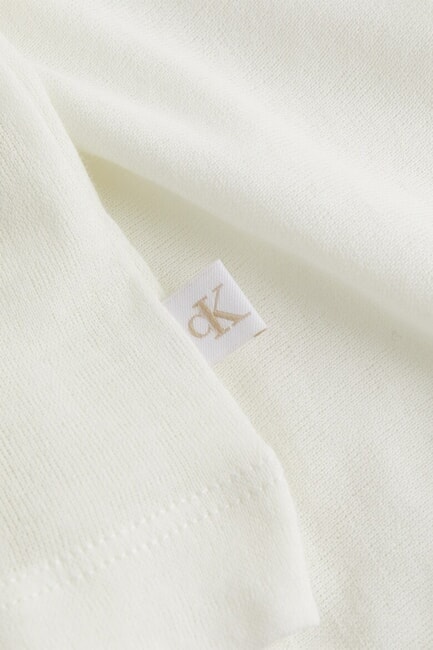 CK JEANS Baumwollpullover mit Rundhalsausschnitt Elfenbein - Damenpullover