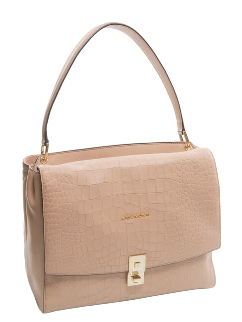 DAFNE Tablet-Tasche aus Leder Kokosnuss/Rosa - Damentaschen