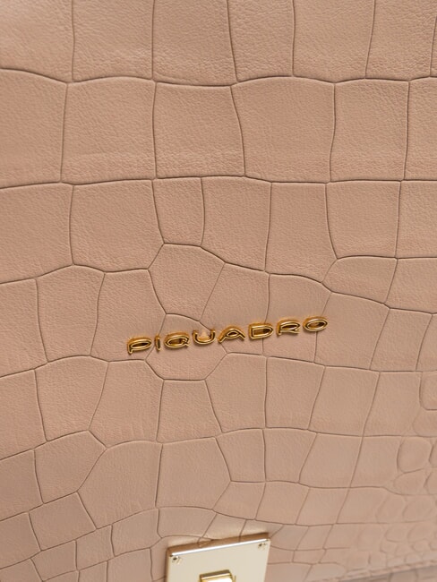 DAFNE Tablet-Tasche aus Leder Kokosnuss/Rosa - Damentaschen