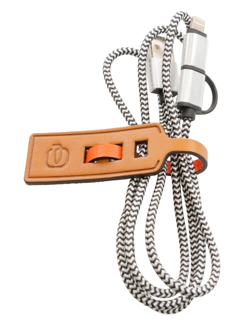 BAGMOTIC Lederkabelbinder mit USB-Kabel Leder / rot - Reisezubehör