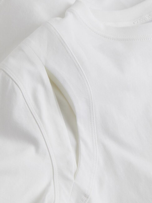 CK Kurz&auml;rmliges Cut-Out-T-Shirt strahlendes Wei&szlig; - T-Shirts und Tops f&uuml;r Damen