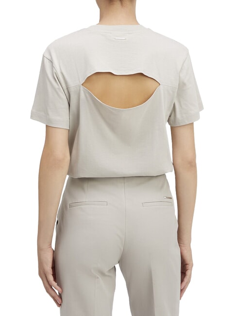 CK Kurzarm-T-Shirt mit ausgeschnittenem Rücken Sandkiesel - T-Shirts und Tops für Damen