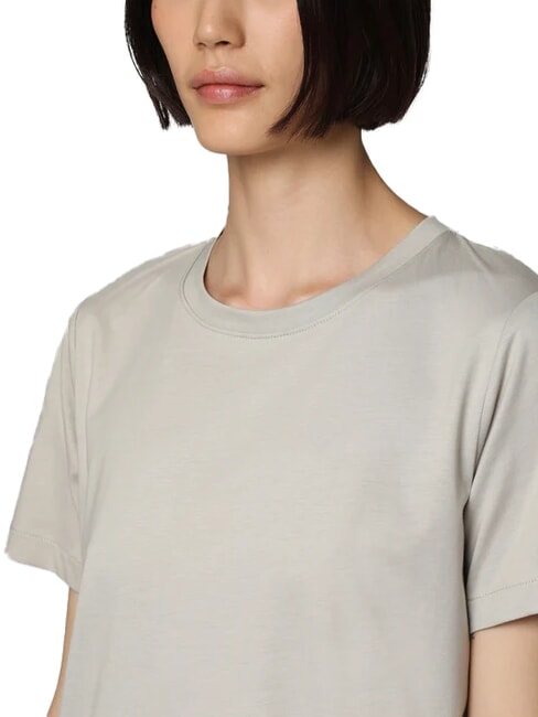 CK Kurzärmliges T-Shirt mit Rundhalsausschnitt Sandkiesel - T-Shirts und Tops für Damen