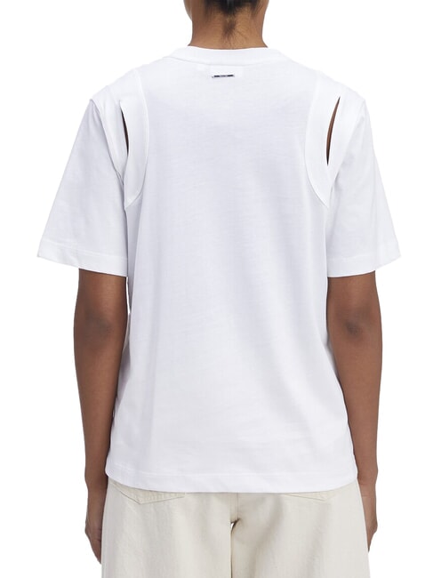 CK Kurz&auml;rmliges Cut-Out-T-Shirt strahlendes Wei&szlig; - T-Shirts und Tops f&uuml;r Damen