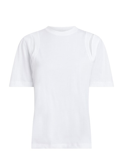 CK Kurz&auml;rmliges Cut-Out-T-Shirt strahlendes Wei&szlig; - T-Shirts und Tops f&uuml;r Damen