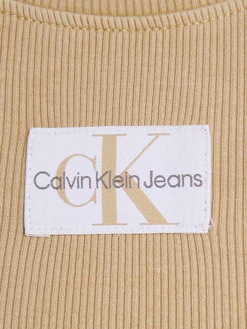 CK JEANS Kurzärmliges Cropped-T-Shirt blasses Khaki - T-Shirts und Tops für Damen