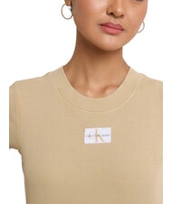 CALVIN KLEIN CK JEANS Kurzärmliges Cropped-T-Shirt blasses Khaki - T-Shirts und Tops für Damen - 4