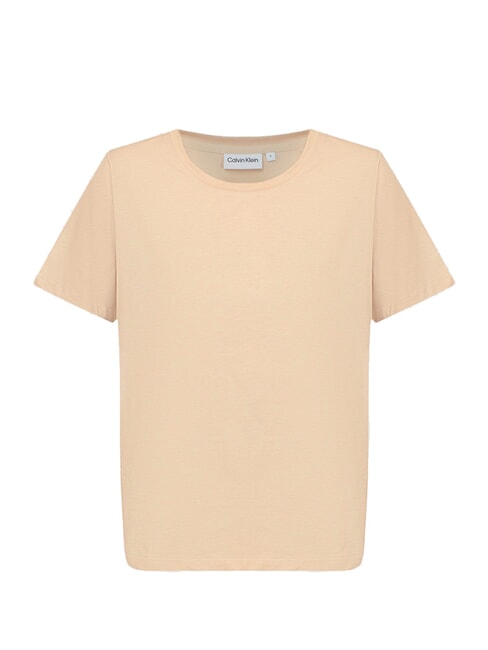 CK Kurzärmliges T-Shirt mit Rundhalsausschnitt Eiskaffee - T-Shirts und Tops für Damen