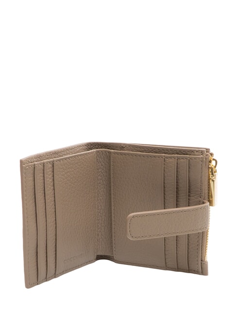 METALLIC SOFT Mini-Geldb&ouml;rse aus Leder warmes Taupe - Brieftaschen Damen
