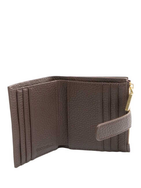 METALLIC SOFT Mini-Geldb&ouml;rse aus Leder Br&uuml;nette - Brieftaschen Damen