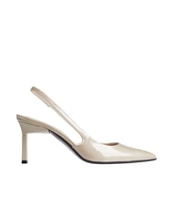 CALVIN KLEIN CK Slingback-Pumps aus Leder Steinbeige - Damenschuhe - 2
