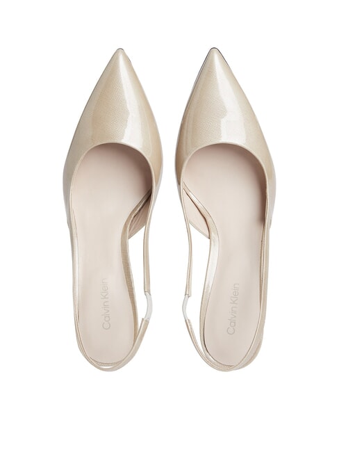 CK Slingback-Pumps aus Leder Steinbeige - Damenschuhe