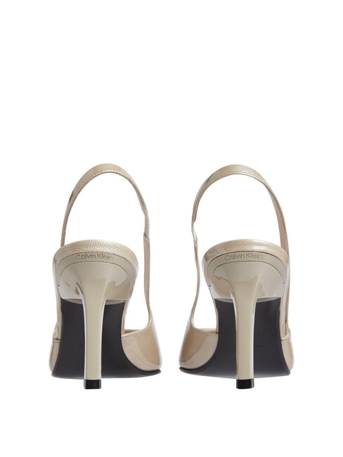 CK Slingback-Pumps aus Leder Steinbeige - Damenschuhe