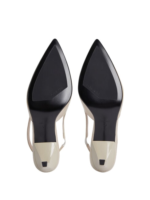 CK Slingback-Pumps aus Leder Steinbeige - Damenschuhe