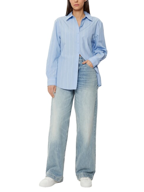 CK Langarmhemd im Relaxed Fit Reiher / Nachthimmel platzierter Streifen - Damenblusen