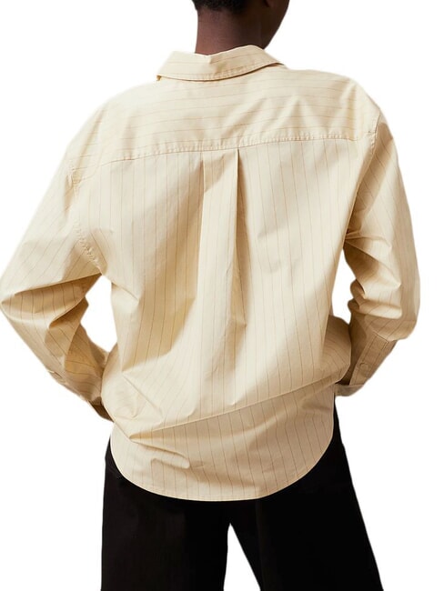 CK Langarmhemd im Relaxed Fit Holzasche / Eiskaffeestreifen - Damenblusen