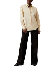 CALVIN KLEIN CK Langarmhemd im Relaxed Fit Holzasche / Eiskaffeestreifen - Damenblusen - 4