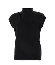 CALVIN KLEIN CK Hochgeschlossenes, kurzärmliges Cut-Out-Shirt ck schwarz - Damenblusen - 5
