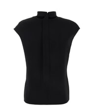 CALVIN KLEIN CK Hochgeschlossenes, kurzärmliges Cut-Out-Shirt ck schwarz - Damenblusen - 6