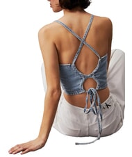 CALVIN KLEIN CK JEANS Jeans-Crop-Top mit Schnürung Denim - T-Shirts und Tops für Damen - 3