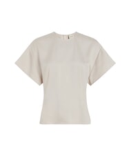 CALVIN KLEIN CK Kurzarm-Satinhemd grauer Morgen - Damenblusen - 4