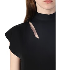 CALVIN KLEIN CK Hochgeschlossenes, kurz&auml;rmliges Cut-Out-Shirt ck schwarz - Damenblusen - 4