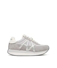 ARMANI EXCHANGE ROYALE SUEDE AIR MESH Turnschuhe grau+silber - Damenschuhe - 2