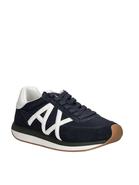 ROYALE SUEDE AIR MESH Ledersneakers mit AX-Logo Marineblau + Cremeweiß - Herrenschuhe