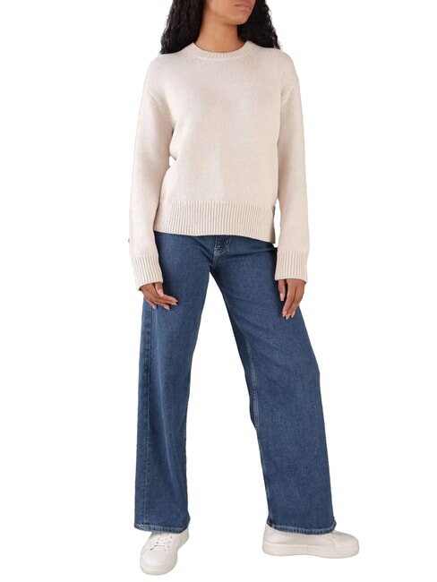 CK Pullover mit Rundhalsausschnitt und lockerer Passform grauer Morgen - Damenpullover