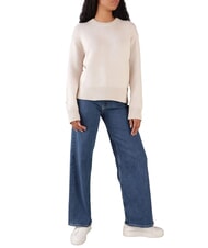 CALVIN KLEIN CK Pullover mit Rundhalsausschnitt und lockerer Passform grauer Morgen - Damenpullover - 4