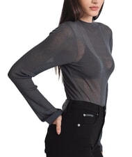 CALVIN KLEIN CK JEANS Transparenter Pullover mit Rundhalsausschnitt Ebenholz - Damenpullover - 3