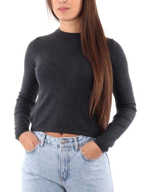 CK JEANS Kurzer Pullover mit Rundhalsausschnitt Ebenholzheide - Damenpullover