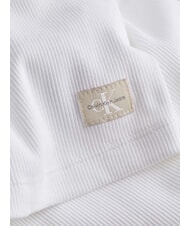 CALVIN KLEIN CK JEANS Gerippter Rundhalspullover strahlendes Weiß - Damenpullover - 5