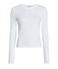 CALVIN KLEIN CK JEANS Gerippter Rundhalspullover strahlendes Weiß - Damenpullover - 6