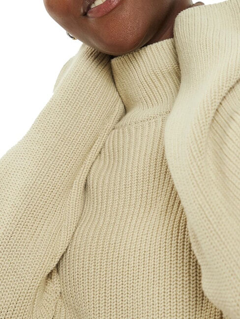 CK JEANS Rollkragenpullover aus Baumwolle mit entspannter Passform Pelikan - Damenpullover