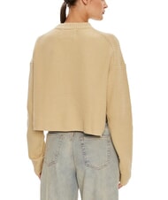 CALVIN KLEIN CK JEANS Pullover mit Rundhalsausschnitt und Logo blasses Khaki - Damenpullover - 2