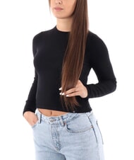 CALVIN KLEIN CK JEANS Kurzer Pullover mit Rundhalsausschnitt ck schwarz - Damenpullover - 3