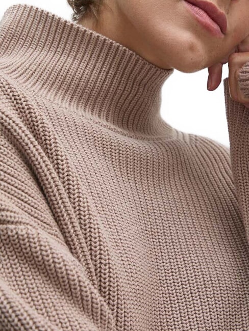 CK JEANS Rollkragenpullover aus Baumwolle mit entspannter Passform Ziege - Damenpullover