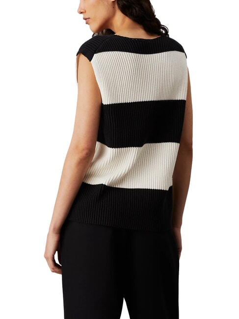 CK JEANS Strickweste aus Baumwolle Elfenbein / CK Schwarz - T-Shirts und Tops für Damen