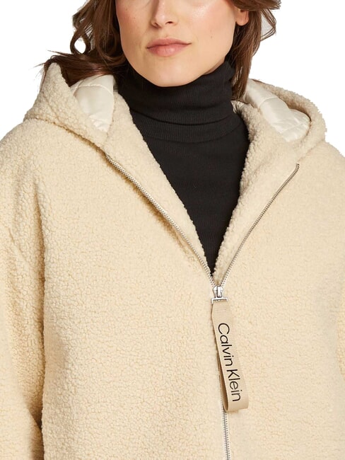 CK JEANS Fleecejacke mit durchgehendem Reißverschluss und Kapuze Hafendunst - Damenjacken