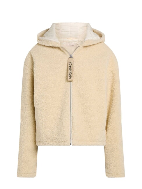 CK JEANS Fleecejacke mit durchgehendem Reißverschluss und Kapuze Hafendunst - Damenjacken