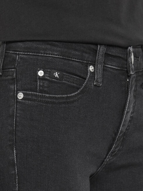 CK JEANS Skinny-Fit-Jeans mit mittlerer Leibhöhe schwarzer Denim - Damenjeans