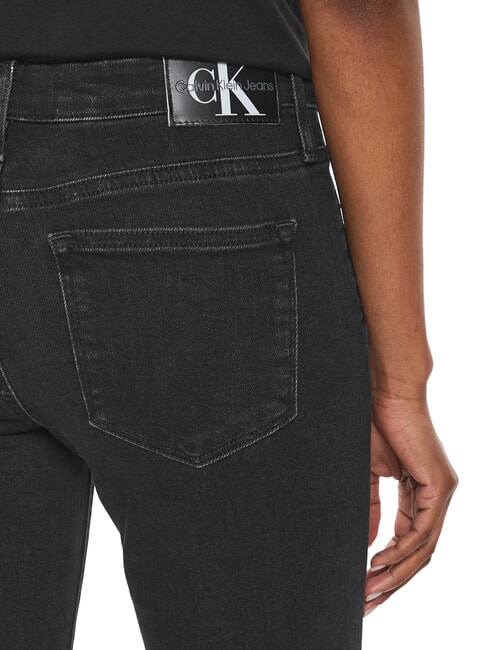 CK JEANS Skinny-Fit-Jeans mit mittlerer Leibhöhe schwarzer Denim - Damenjeans