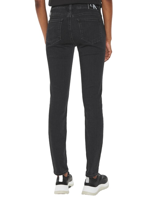 CK JEANS Skinny-Fit-Jeans mit mittlerer Leibhöhe schwarzer Denim - Damenjeans